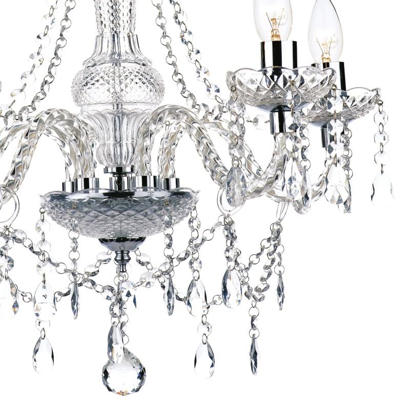 Crystal & Acrylic - Katie - Clear Acrylic Glass 5 Light Chandelier Dar-KAT0550 - Katie - Clear Acrylic Glass 5 Light Chandelier