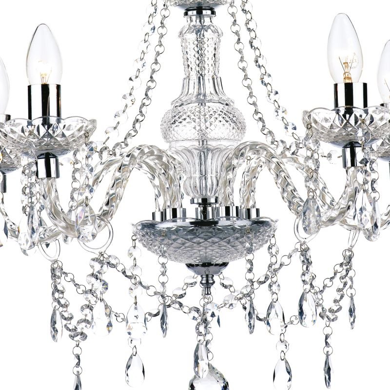 Crystal & Acrylic - Katie - Clear Acrylic Glass 5 Light Chandelier Dar-KAT0550 - Katie - Clear Acrylic Glass 5 Light Chandelier