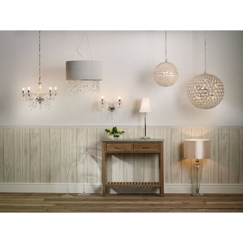 Crystal & Acrylic - Katie - Clear Acrylic Glass 5 Light Chandelier Dar-KAT0550 - Katie - Clear Acrylic Glass 5 Light Chandelier