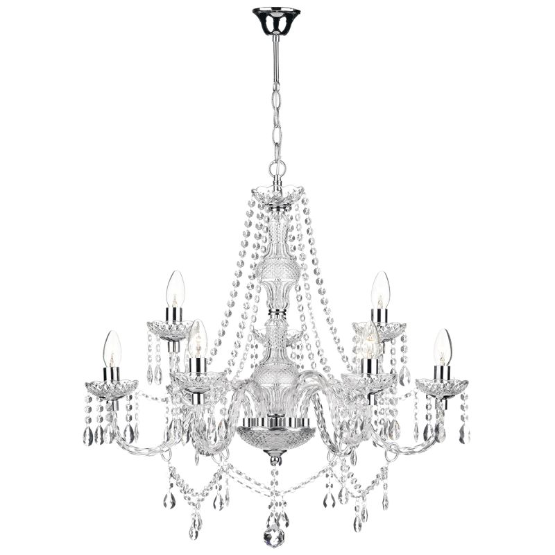 Crystal & Acrylic - Katie - Clear Acrylic Glass 9 Light Chandelier Dar-KAT1350 - Katie - Clear Acrylic Glass 9 Light Chandelier