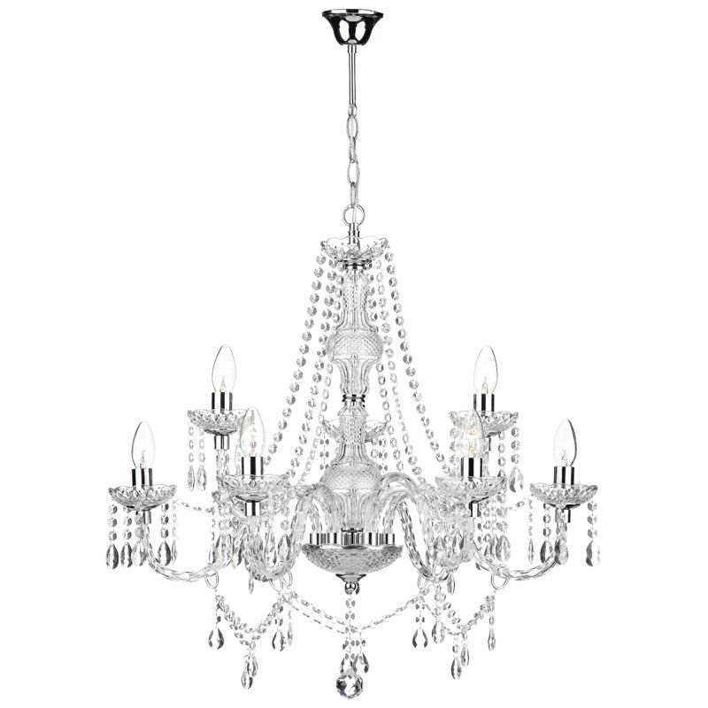 Crystal & Acrylic - Katie - Clear Acrylic Glass 9 Light Chandelier Dar-KAT1350 - Katie - Clear Acrylic Glass 9 Light Chandelier