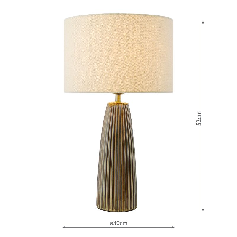 Dar-KAU4229 - Kaulana - Brown Ceramic Table Lamp with Natural Cotton Shade