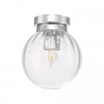 Kavi - Bathroom Chrome Ceiling Light with Ribbed Glass Kavi - Bathroom Chrome Ceiling Light with Ribbed Glass