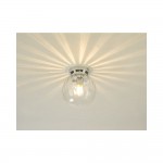 Kavi - Bathroom Chrome Ceiling Light with Ribbed Glass Kavi - Bathroom Chrome Ceiling Light with Ribbed Glass