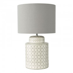 Kedron - Grey Ceramic Table Lamp with Grey Linen Shade