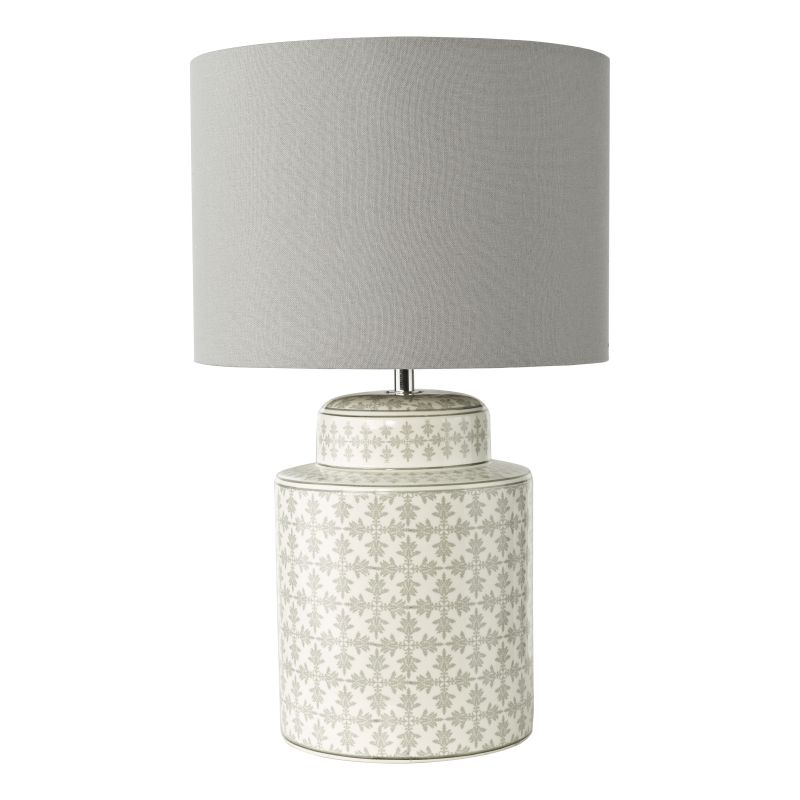 Dar-KED4239 - Kedron - Grey Ceramic Table Lamp with Grey Linen Shade