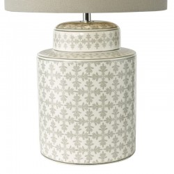 Kedron - Grey Ceramic Table Lamp with Grey Linen Shade