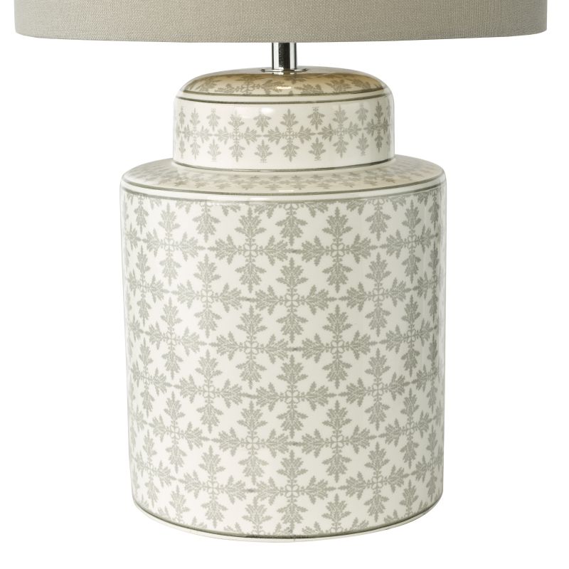 Dar-KED4239 - Kedron - Grey Ceramic Table Lamp with Grey Linen Shade