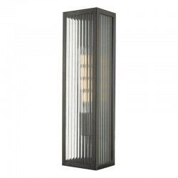Keegan - Outdoor Bronze Wall Lamp with Ribbed Glass