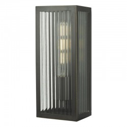 Keegan - Outdoor Bronze Wall Lamp with Ribbed Glass