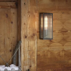 Keegan - Outdoor Bronze Wall Lamp with Ribbed Glass