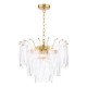 Dar-KIM0642 - Kimmia - Natural Brass 6 Light Centre Fitting Textured Glass