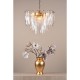 Dar-KIM0642 - Kimmia - Natural Brass 6 Light Centre Fitting Textured Glass