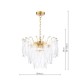 Dar-KIM0642 - Kimmia - Natural Brass 6 Light Centre Fitting Textured Glass