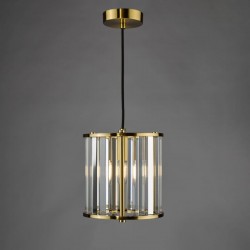 Kiran - Natural Brass Pendant with Crystal