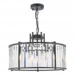 Kiran - Black 5 Light Pendant with Crystal Kiran - Black 5 Light Pendant with Crystal