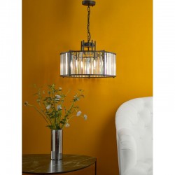 Kiran - Black 5 Light Pendant with Crystal