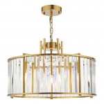 Kiran - Natural Brass 5 Light Pendant with Crystal Kiran - Natural Brass 5 Light Pendant with Crystal