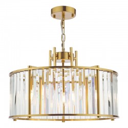 Kiran - Natural Brass 5 Light Pendant with Crystal Kiran - Natural Brass 5 Light Pendant with Crystal