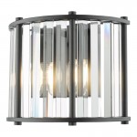 Kiran - Black 2 Light Wall Lamp with Crystal Kiran - Black 2 Light Wall Lamp with Crystal