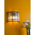 Kiran - Black 2 Light Wall Lamp with Crystal Kiran - Black 2 Light Wall Lamp with Crystal
