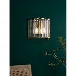 Kiran - Natural Brass 2 Light Wall Lamp with Crystal Kiran - Natural Brass 2 Light Wall Lamp with Crystal