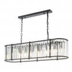 Kiran - Black 7 Light over Island Fitting with Crystal Kiran - Black 7 Light over Island Fitting with Crystal