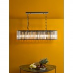 Kiran - Black 7 Light over Island Fitting with Crystal Kiran - Black 7 Light over Island Fitting with Crystal