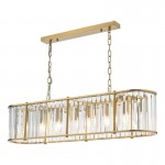 Kiran - Natural Brass 7 Light over Island Fitting with Crystal Kiran - Natural Brass 7 Light over Island Fitting with Crystal