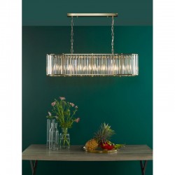 Kiran - Natural Brass 7 Light over Island Fitting with Crystal Kiran - Natural Brass 7 Light over Island Fitting with Crystal