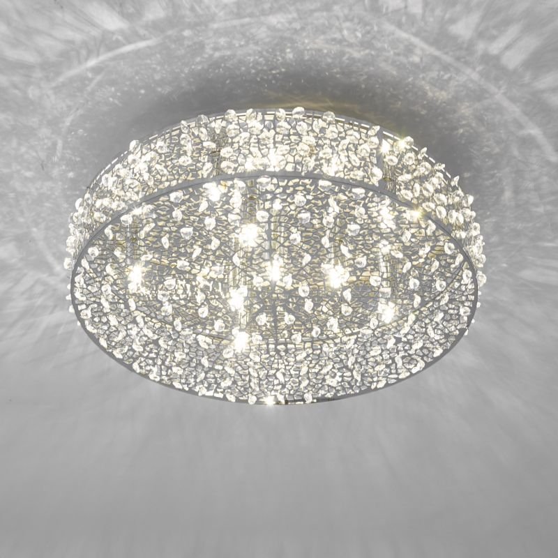 Dar-KOT6450 - Kotaro - Crystal with Pattern Chrome 6 Light Ceiling Lamp