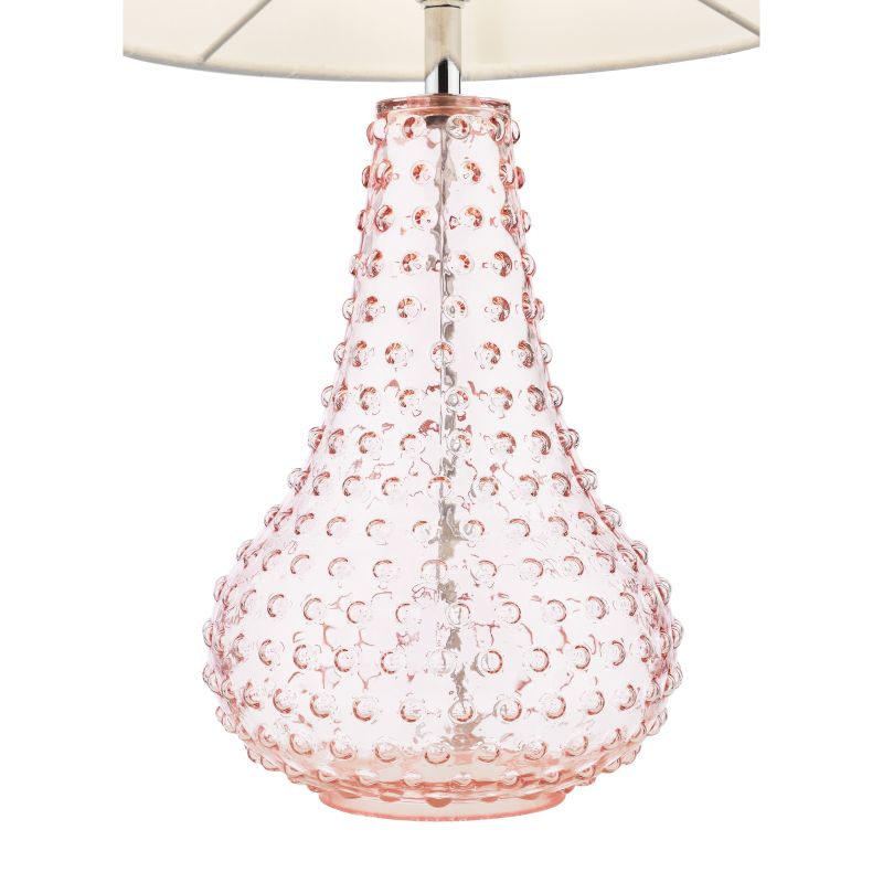 Dar-KRI4203 - Kristina - Pink Glass Table Lamp with White Linen Shade