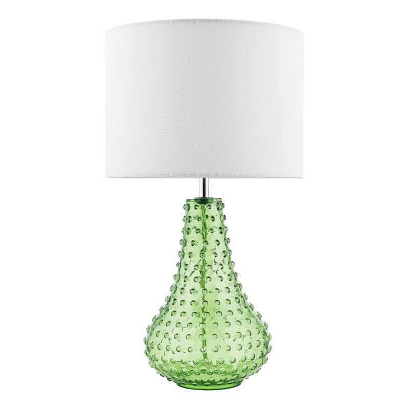 Dar-KRI4224 - Kristina - Green Glass Table Lamp with White Linen Shade