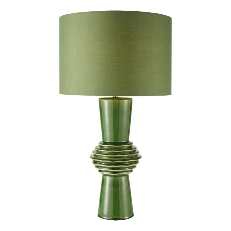 Dar-LAG4224 - Lagle - Green Ceramic Table Lamp with Green Cotton Shade