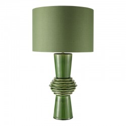 Lagle - Green Ceramic Table Lamp with Green Cotton Shade