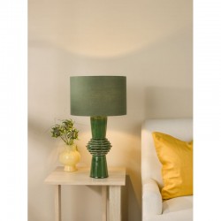 Lagle - Green Ceramic Table Lamp with Green Cotton Shade