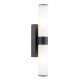 Dar-LAR0922 - Lars - Matt Black Wall Lamp with White Frosted Acrylic IP44