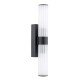 Dar-LAR0922 - Lars - Matt Black Wall Lamp with White Frosted Acrylic IP44
