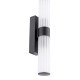 Dar-LAR0922 - Lars - Matt Black Wall Lamp with White Frosted Acrylic IP44