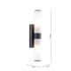 Dar-LAR0922 - Lars - Matt Black Wall Lamp with White Frosted Acrylic IP44