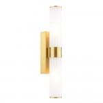 Lars - Brushed Gold Wall Lamp with White Frosted Acrylic IP44