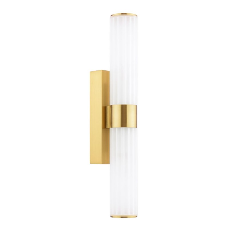 Dar-LAR0935 - Lars - Brushed Gold Wall Lamp with White Frosted Acrylic IP44