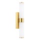 Dar-LAR0935 - Lars - Brushed Gold Wall Lamp with White Frosted Acrylic IP44