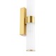 Dar-LAR0935 - Lars - Brushed Gold Wall Lamp with White Frosted Acrylic IP44