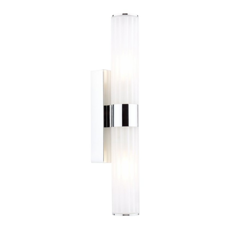 Dar-LAR0950 - Lars - Polished Chrome Wall Lamp with White Frosted Acrylic IP44