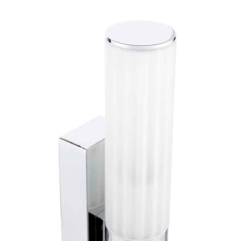 Dar-LAR0950 - Lars - Polished Chrome Wall Lamp with White Frosted Acrylic IP44