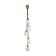 Ceiling Lights - Lashira - Decorative Glass with Polished Brass 5 Light Cluster Pendant Dar-LAS0540 - Lashira - Decorative Glass with Polished Brass 5 Light Cluster Pendant