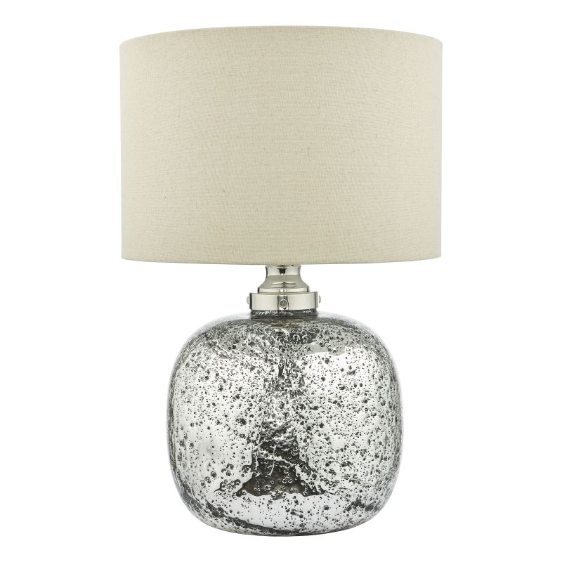 Dar-LAV4238 - Lava - Natural Linen & Decorative Glass Table Lamp