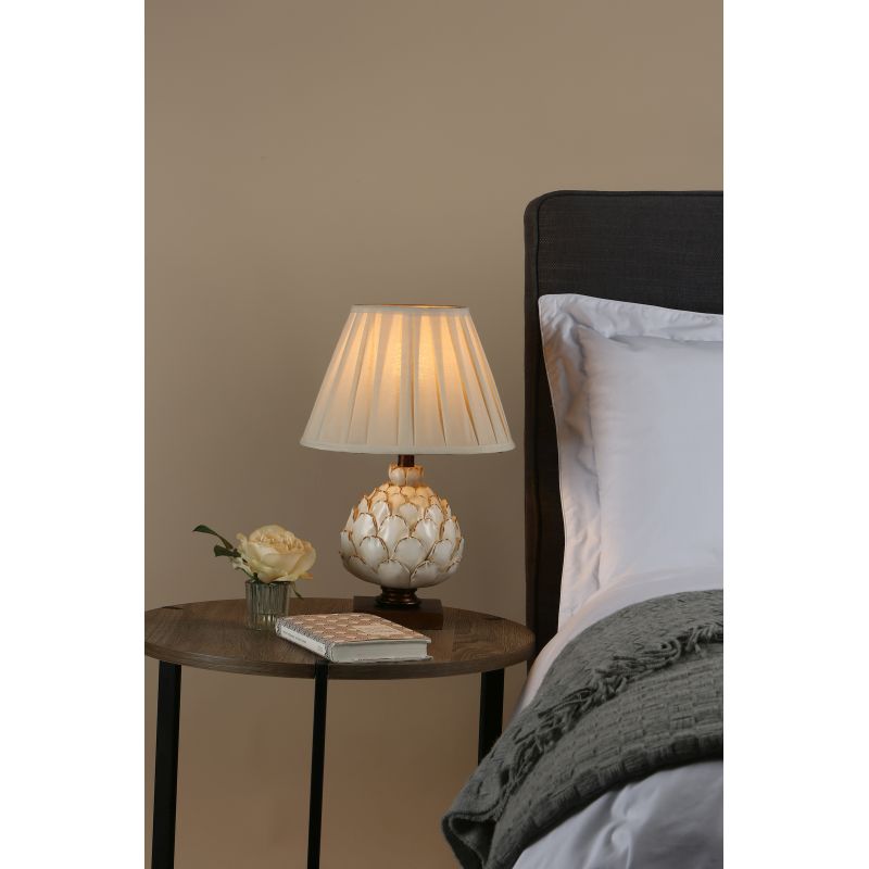 Dar-LAY4133-X - Layer - Cream & Bronze Table Lamp with Ecru Cotton Shade