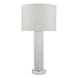 Lazio - Silver Rods Table Lamp with Grey Shade Lazio - Silver Rods Table Lamp with Grey Shade